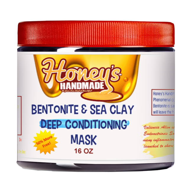 BENTONITE & SEA CLAY DEEP CONDITIONING MASK 16 OZ | Honey's Handmade.