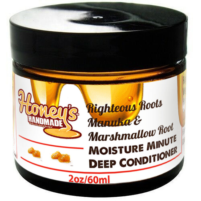 Righteous Roots  Manuka &  Marshmallow Root Moisture Minute Mini Deep Conditioner | Honey's Handmade.