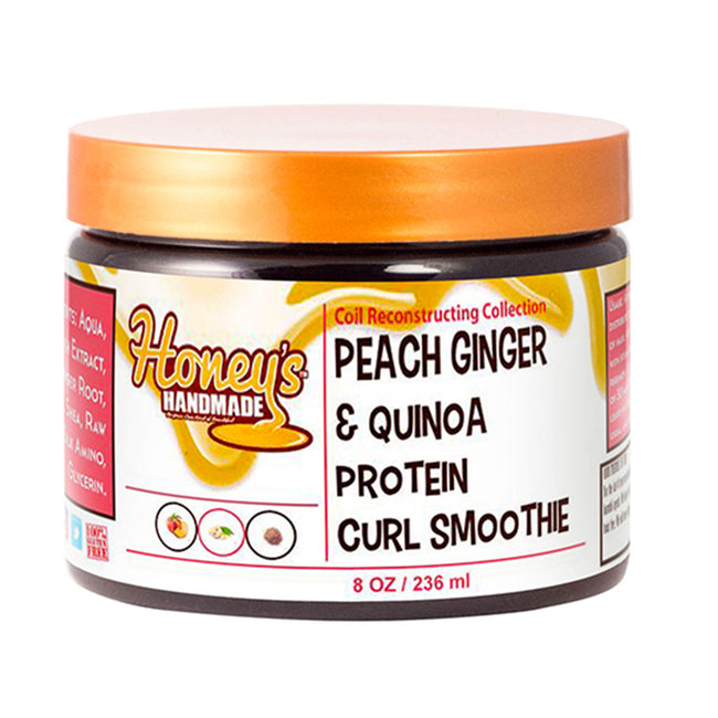 Peach Ginger & Quinoa Protein Curl Smoothie | Honey's Handmade.